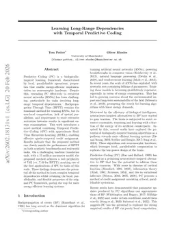 Learning Long-Range Dependencies with Temporal Predictive Coding