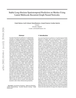Stable Long-Horizon Spatiotemporal Prediction on Meshes Using Latent Multiscale Recurrent Graph Neural Networks
