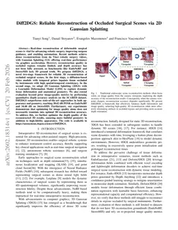 Diff2DGS: Reliable Reconstruction of Occluded Surgical Scenes via 2D Gaussian Splatting