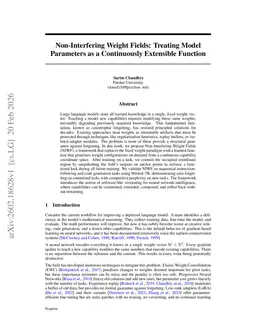 Non-Interfering Weight Fields: Treating Model Parameters as a Continuously Extensible Function