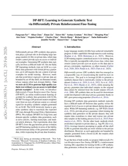 DP-RFT: Learning to Generate Synthetic Text via Differentially Private Reinforcement Fine-Tuning