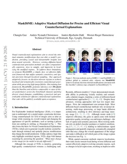 MaskDiME: Adaptive Masked Diffusion for Precise and Efficient Visual Counterfactual Explanations