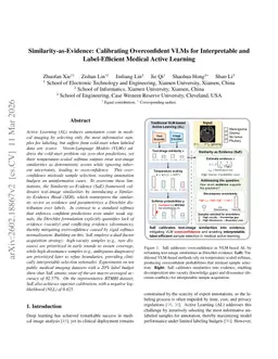 Similarity-as-Evidence: Calibrating Overconfident VLMs for Interpretable and Label-Efficient Medical Active Learning