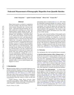 Federated Measurement of Demographic Disparities from Quantile Sketches