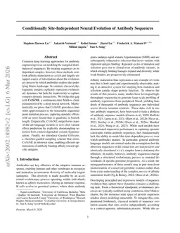 Conditionally Site-Independent Neural Evolution of Antibody Sequences