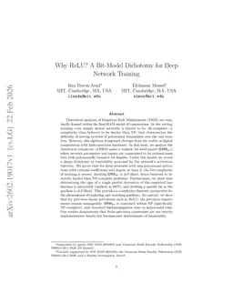 Why ReLU? A Bit-Model Dichotomy for Deep Network Training