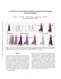 Ani3DHuman: Photorealistic 3D Human Animation with Self-guided Stochastic Sampling