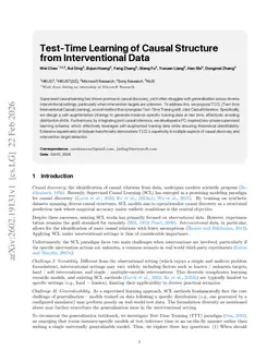 Test-Time Learning of Causal Structure from Interventional Data