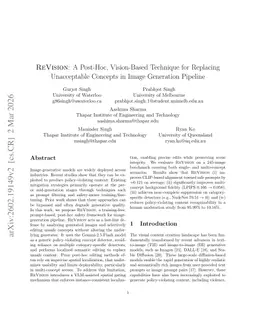 ReVision : A Post-Hoc, Vision-Based Technique for Replacing Unacceptable Concepts in Image Generation Pipeline