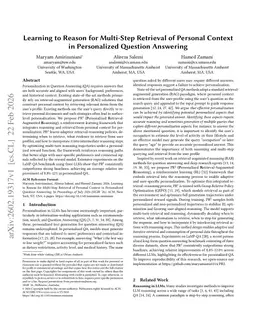 Learning to Reason for Multi-Step Retrieval of Personal Context in Personalized Question Answering