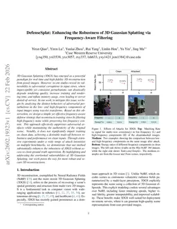 DefenseSplat: Enhancing the Robustness of 3D Gaussian Splatting via Frequency-Aware Filtering
