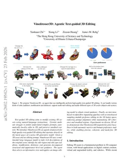 Vinedresser3D: Agentic Text-guided 3D Editing