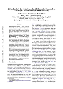 KGHaluBench: A Knowledge Graph-Based Hallucination Benchmark for Evaluating the Breadth and Depth of LLM Knowledge