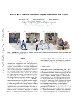 TeHOR: Text-Guided 3D Human and Object Reconstruction with Textures