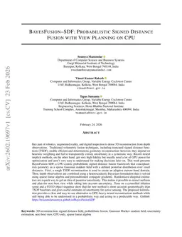 BayesFusion-SDF: Probabilistic Signed Distance Fusion with View Planning on CPU