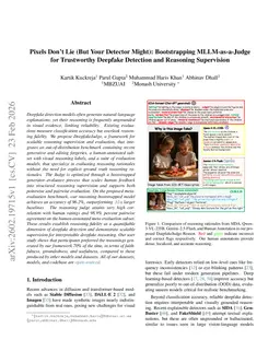 Pixels Don't Lie (But Your Detector Might): Bootstrapping MLLM-as-a-Judge for Trustworthy Deepfake Detection and Reasoning Supervision