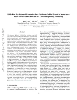 RAP: Fast Feedforward Rendering-Free Attribute-Guided Primitive Importance Score Prediction for Efficient 3D Gaussian Splatting Processing