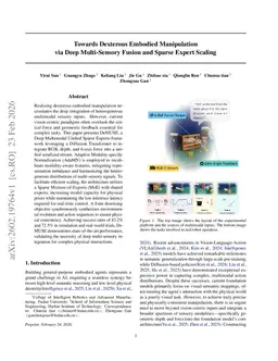 Towards Dexterous Embodied Manipulation via Deep Multi-Sensory Fusion and Sparse Expert Scaling