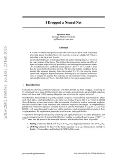 I Dropped a Neural Net