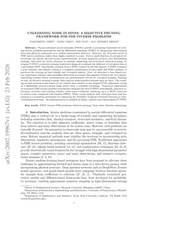 Unlearning Noise in PINNs: A Selective Pruning Framework for PDE Inverse Problems