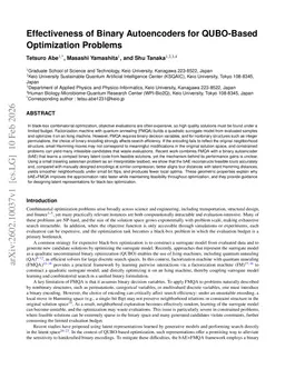 Effectiveness of Binary Autoencoders for QUBO-Based Optimization Problems