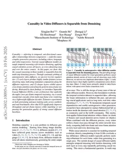 Causality in Video Diffusers is Separable from Denoising