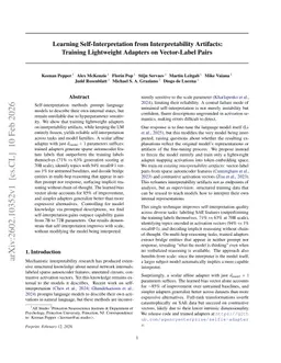 Learning Self-Interpretation from Interpretability Artifacts: Training Lightweight Adapters on Vector-Label Pairs