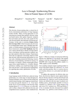 Less is Enough: Synthesizing Diverse Data in Feature Space of LLMs