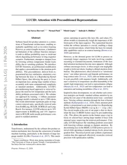 LUCID: Attention with Preconditioned Representations