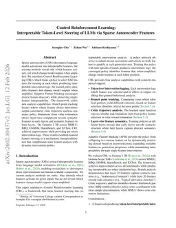 Control Reinforcement Learning: Interpretable Token-Level Steering of LLMs via Sparse Autoencoder Features