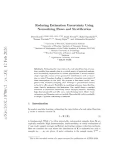 Reducing Estimation Uncertainty Using Normalizing Flows and Stratification