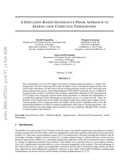 A Diffusion-Based Generative Prior Approach to Sparse-view Computed Tomography
