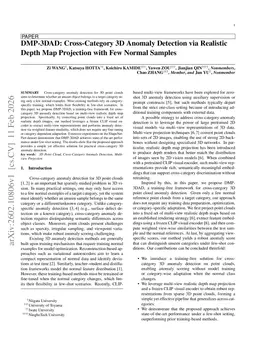 DMP-3DAD: Cross-Category 3D Anomaly Detection via Realistic Depth Map Projection with Few Normal Samples