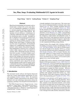 See, Plan, Snap: Evaluating Multimodal GUI Agents in Scratch