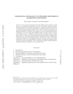 Variational Optimality of Föllmer Processes in Generative Diffusions