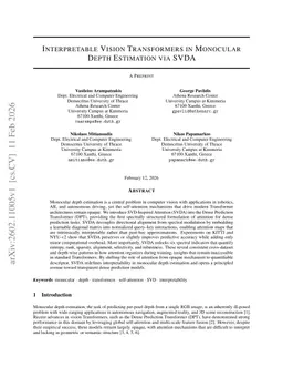 Interpretable Vision Transformers in Monocular Depth Estimation via SVDA
