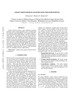 GRASP: group-Shapley feature selection for patients