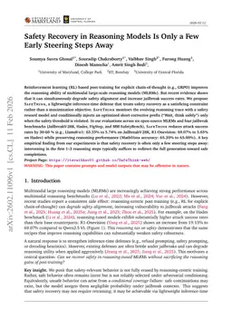 Safety Recovery in Reasoning Models Is Only a Few Early Steering Steps Away