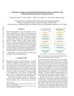 Position-Aware Self-supervised Representation Learning for Cross-mode Radar Signal Recognition