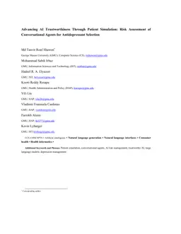 Advancing AI Trustworthiness Through Patient Simulation: Risk Assessment of Conversational Agents for Antidepressant Selection