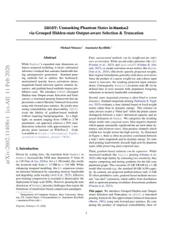 GHOST: Unmasking Phantom States in Mamba2 via Grouped Hidden-state Output-aware Selection & Truncation