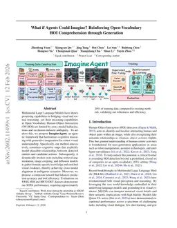 What if Agents Could Imagine? Reinforcing Open-Vocabulary HOI Comprehension through Generation