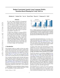 Budget-Constrained Agentic Large Language Models: Intention-Based Planning for Costly Tool Use