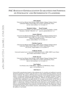 PAC-Bayesian Generalization Guarantees for Fairness on Stochastic and Deterministic Classifiers