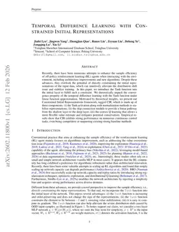 Temporal Difference Learning with Constrained Initial Representations