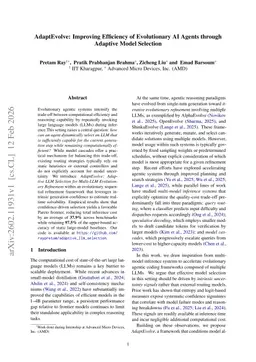 AdaptEvolve: Improving Efficiency of Evolutionary AI Agents through Adaptive Model Selection