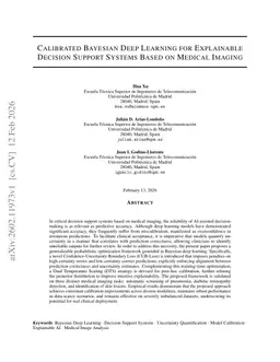 Calibrated Bayesian Deep Learning for Explainable Decision Support Systems Based on Medical Imaging