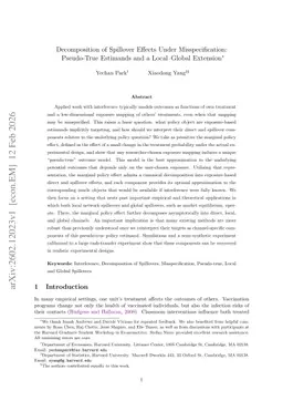 Decomposition of Spillover Effects Under Misspecification: Pseudo-true Estimands and a Local-Global Extension