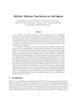 MalTool: Malicious Tool Attacks on LLM Agents