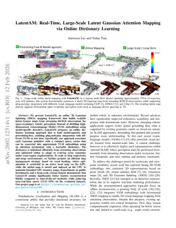 LatentAM: Real-Time, Large-Scale Latent Gaussian Attention Mapping via Online Dictionary Learning